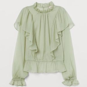 Ruffled H&M light green Blouse